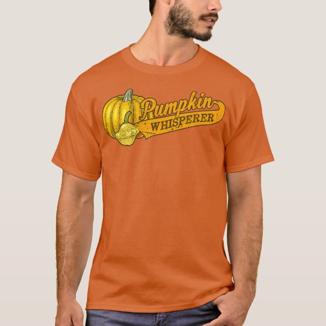 Pumpkin Whisperer Vegetable Drawing Gardening T Shirt (Framsida)