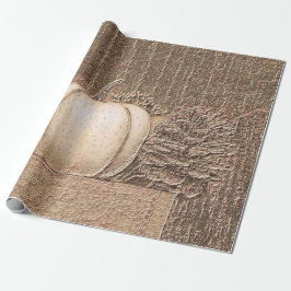 Pumpkin White Guld Metallic Elegant Fall Decoupage Presentpapper