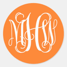 Pumpkin White Preppy Vine-skript Monogram DIY BG