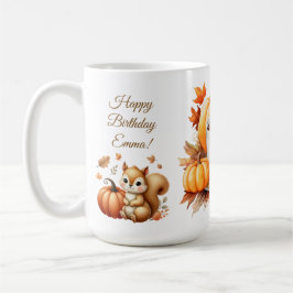 Pumpkin Wildblomma Fall Watercolor Birthday Kaffemugg