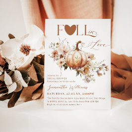 Pumpkin WildFlower Boho Chic Fall Möhippa Inbjudningar