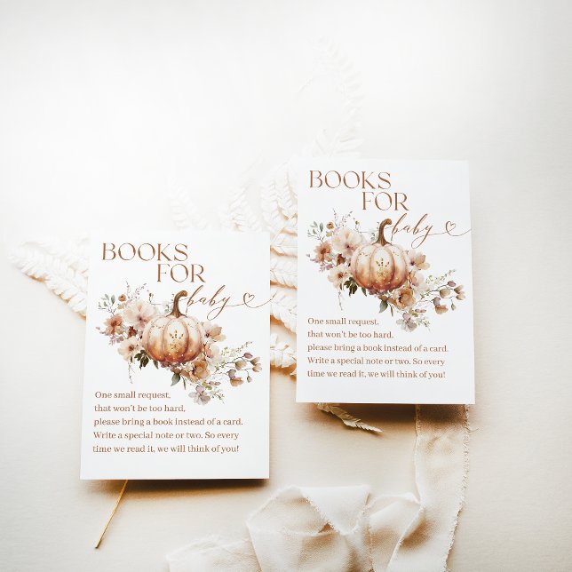 Pumpkin WildFlower Boho Fall Baby Shower bok Tilläggskort (Skapare uppladdad)