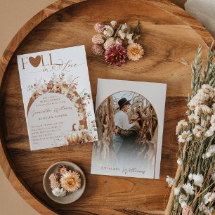 Pumpkin WildFlower Boho Fall Photo Möhippa Inbjudningar