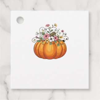 Pumpkin Wildflowers Fall Autumn Classic T-Shirt.pn Gåvor Etiketter
