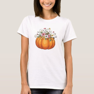 Pumpkin Wildflowers Fall Autumn Classic T-Shirt.pn T Shirt