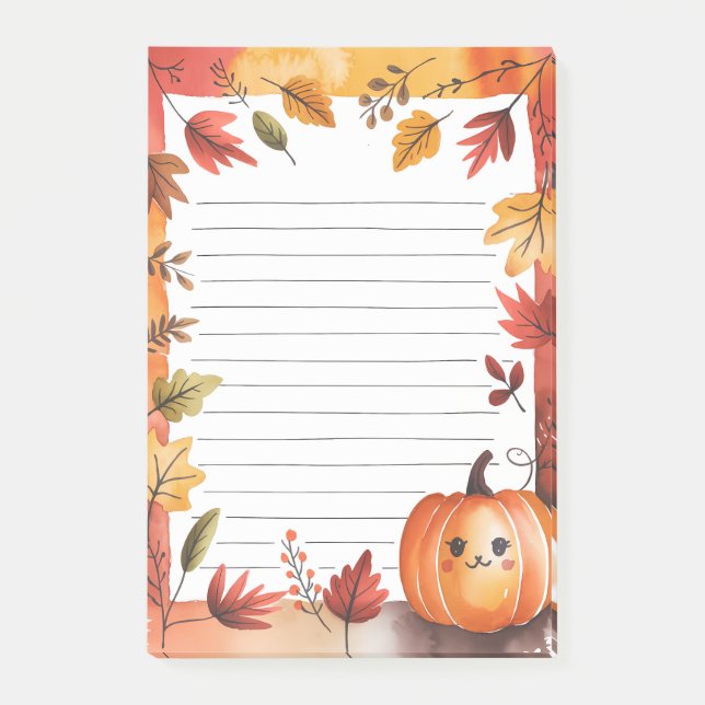 Pumpkin Wink & Leafy Ram Post-it Block (Framsida)