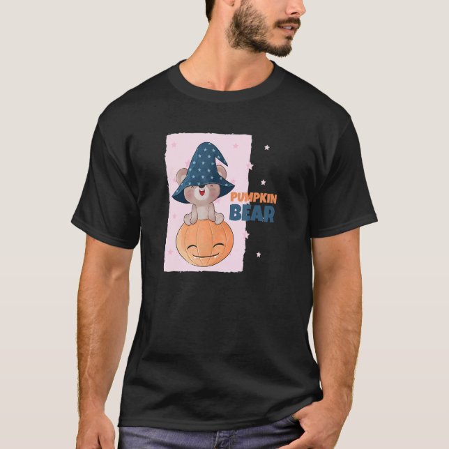 Pumpkin Witch Bear T Shirt (Framsida)