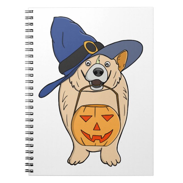 Pumpkin Witch Dog Anteckningsbok (Framsidan)
