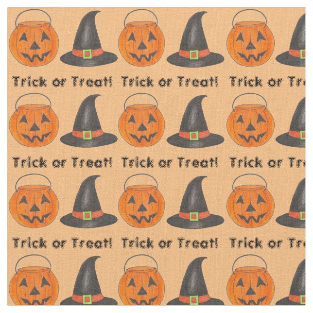 Pumpkin Witch Hat Orange Halloween Costume Tyg (Närbild)