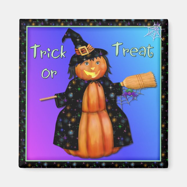 Pumpkin Witch Magnet (Framsidan)