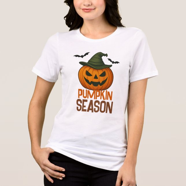 Pumpkin Witch T Shirt (Framsida)