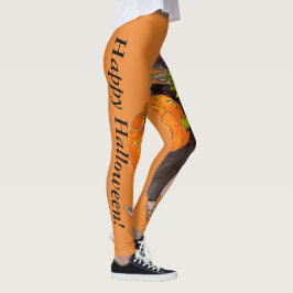 Pumpkin Witch Warlock Halloween Dance Finare Scary Leggings