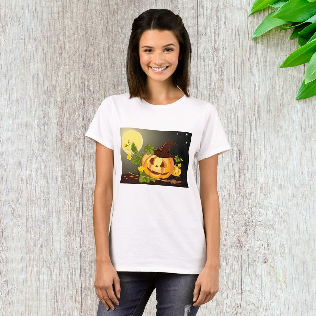 Pumpkin Witch Womens T-Shirt (Skapare uppladdad)