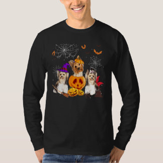Pumpkin Witch Yorkshire Terrier Hund Halloween T Shirt