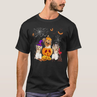 Pumpkin Witch Yorkshire Terrier Hund Halloween T Shirt