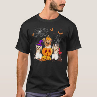 Pumpkin Witch Yorkshire Terrier Hund Halloween T Shirt