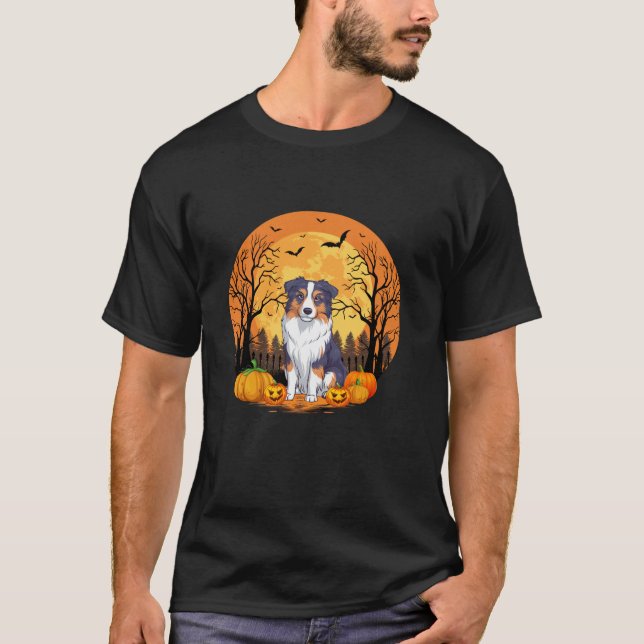 Pumpkin with Funny Halloween Costume Australian Sh T Shirt (Framsida)