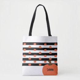 Pumpkin with White & Black Stripes - Personalized Tygkasse