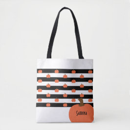 Pumpkin with White & Black Stripes - Personalized Tygkasse