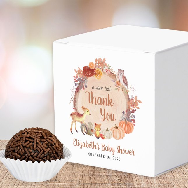 Pumpkin Woodland Animals Baby Shower Tack Presentaskar (Skapare uppladdad)