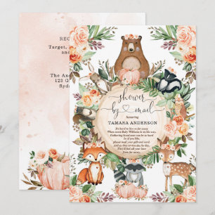 Pumpkin Woodland Vilda djur Shower by Mail Inbjudningar