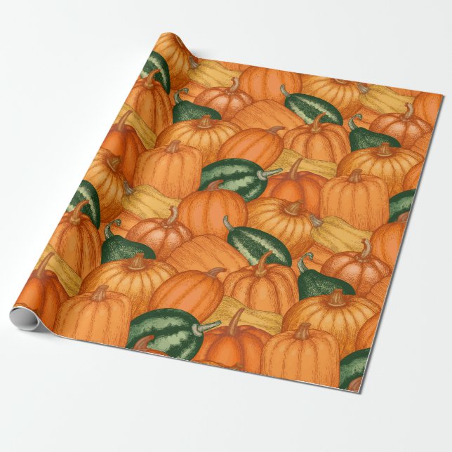 Pumpkin Wrapping Papper Presentpapper (Utrullad)