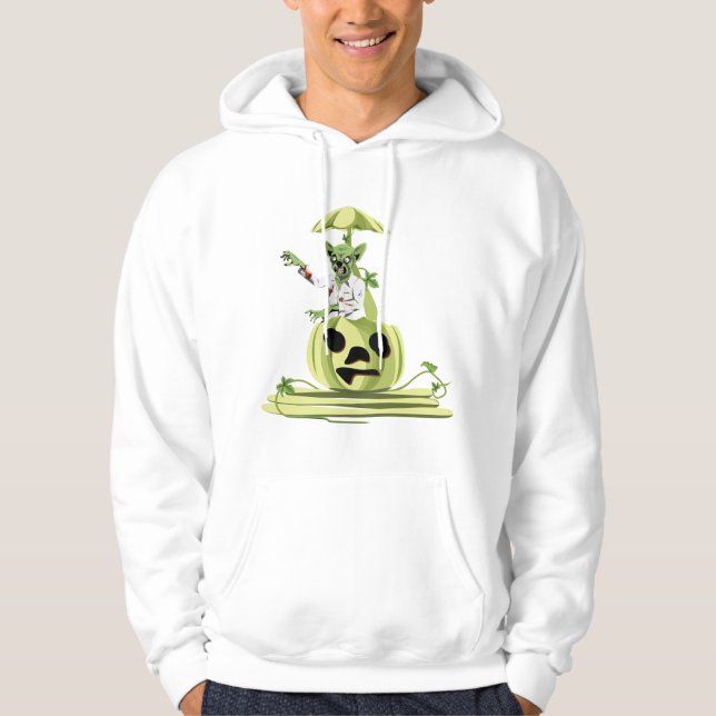 Pumpkin Zombie Halloween Hoodie (Framsida)
