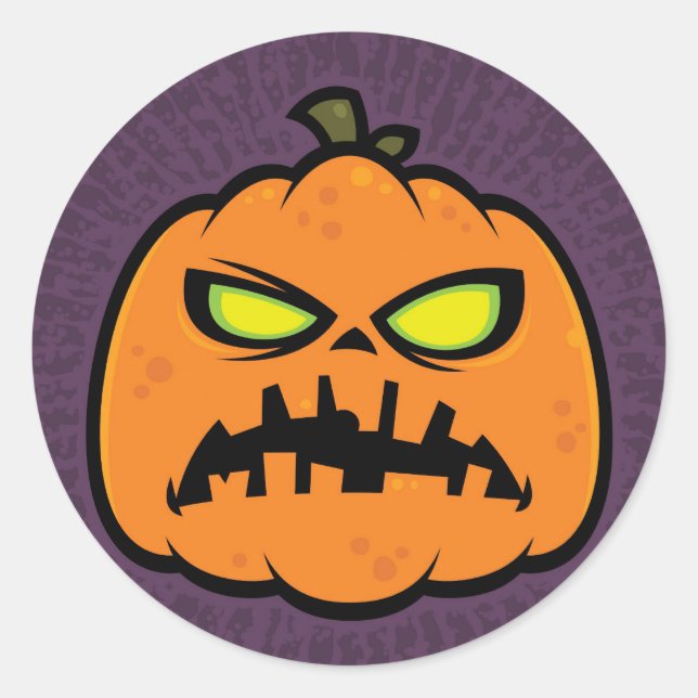 Pumpkin Zombie Runt Klistermärke (Framsida)