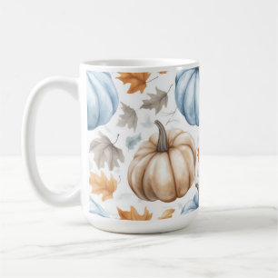 PUMPKINER I BLÅ OCH TAN VATTENFÄRGLÄNGS HÖGSTA PUM KAFFEMUGG