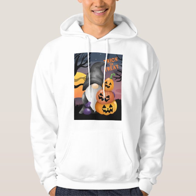Pumpkingar i happy halloween hoodie (Framsida)