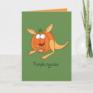 Pumpkingaroo - roligt Halloween hälsningkort Kort