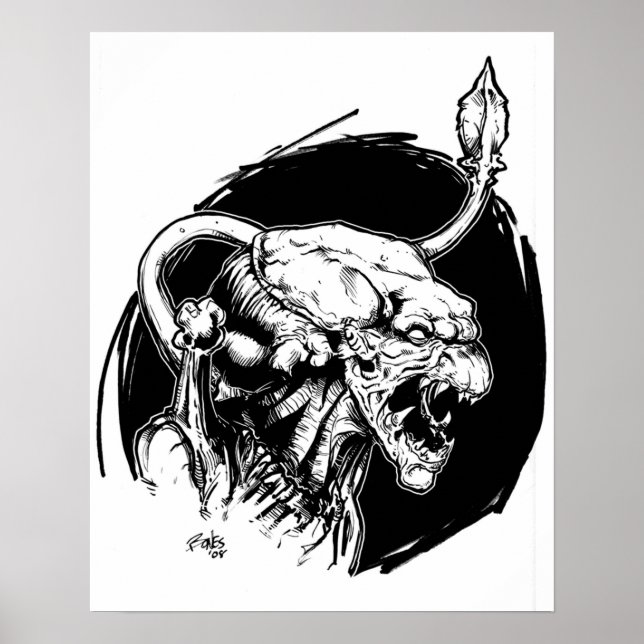 PUMPKINHEAD BLACK OCH WHITE POSTER (Framsidan)