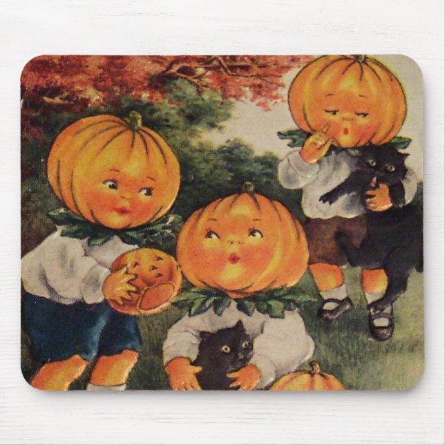 Pumpkinhead (Vintage Halloween Card) Musmatta (Framsidan)