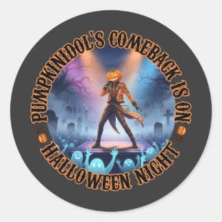 Pumpkinidol Halloween Cont Ghost Fläkt Spooky Runt Klistermärke
