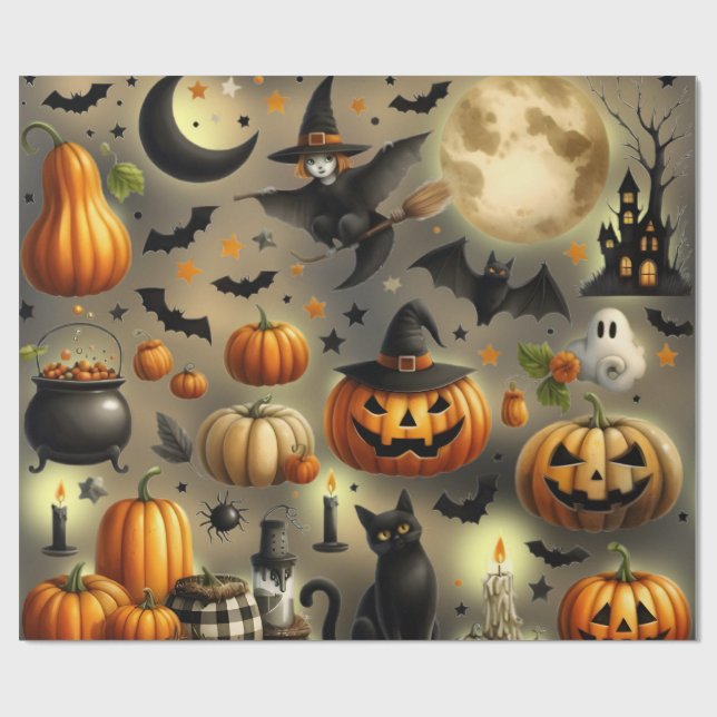 Pumpkinomslag papper presentpapper (Platt)