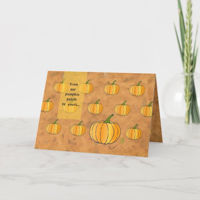 PumpkinPatch & BIG Pumpkin-Thanksgiving Kort (Framsida)