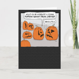 Pumpkins against Drunk Carving Halloween Kort