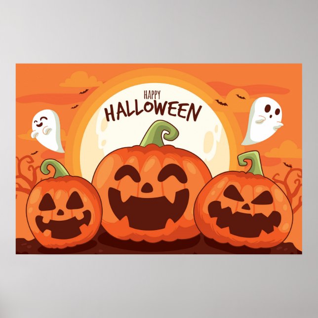 Pumpkins and Ghost Poster (Framsidan)