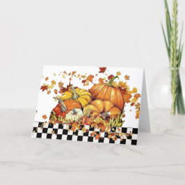 Pumpkins and löv helgdag Card Helgkort