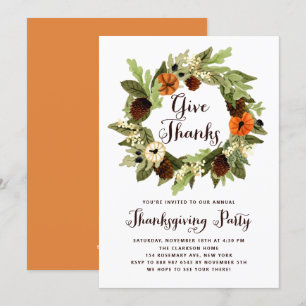 Pumpkins and Pinecones Wandeand Thanksgiving Midda Inbjudningar