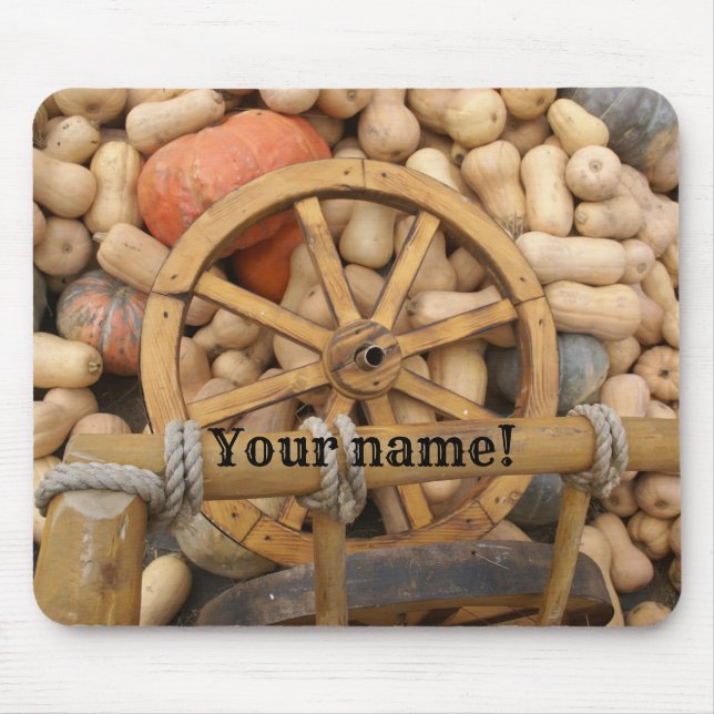Pumpkins and Wheel of the Rural wooden cart Musmatta (Framsidan)