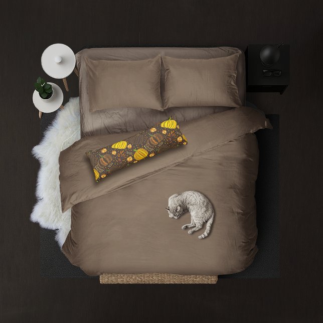 Pumpkins Autumn Fall Harvest Pattern Kroppskudde (Skapare uppladdad)