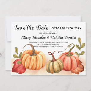 Pumpkins Autumn Fall WedSave Save Date Card Inbjudningar