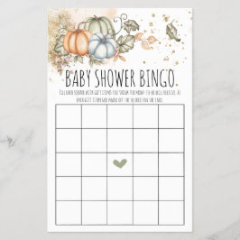 Pumpkins Baby Shower Game Bingo Card Flygblad
