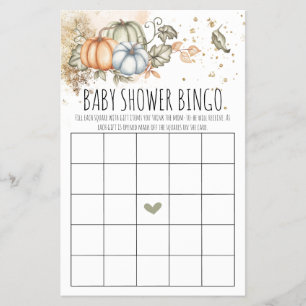 Pumpkins Baby Shower Game Bingo Card Flygblad