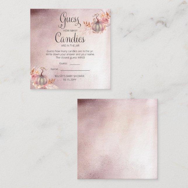 Pumpkins Baby Shower gissar Candies i Burk Game En Tilläggskort (Fram/baksida)