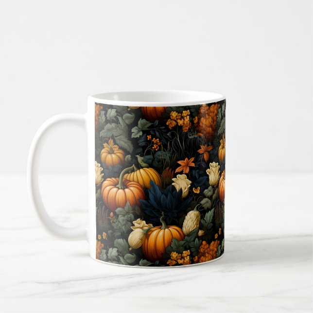 Pumpkins Blommigt Art Mugg (Vänster)