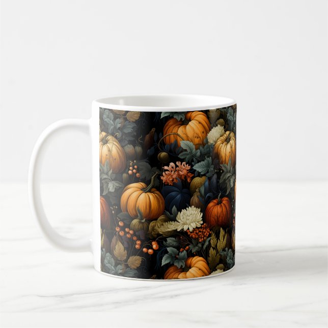 Pumpkins Blommigt Art Mugg (Vänster)