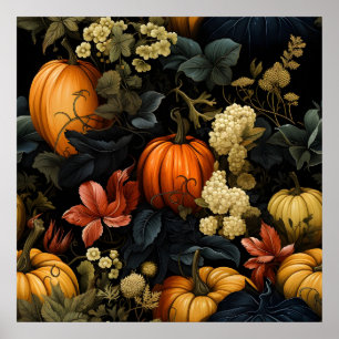 Pumpkins Blommigt Art Poster