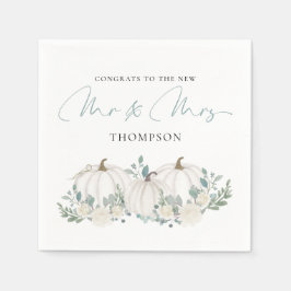 Pumpkins Blommigts Gratulerar, fru Bröllop Pappersservett